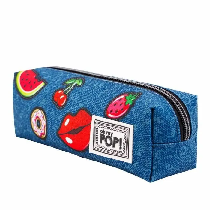 Trousse à crayons - Oh My Pop! - Carré HS - Bleu Foncé - Blanc - 5,50 x 21,00 x 7,00 cm-3