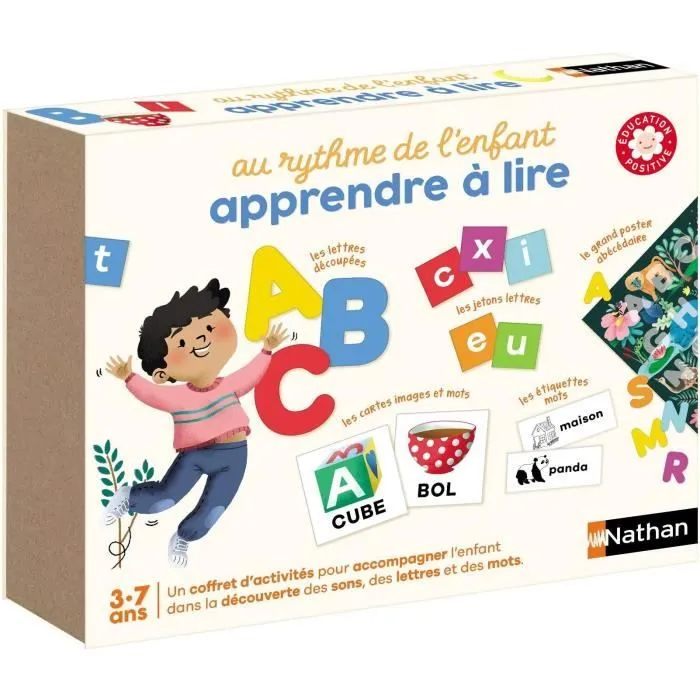 Coffret d'apprentissage de la lecture pour enfant - Nathan - Rythme de l'enfant j'apprends à Lire - Éducation Positive - Dès 3 an-0