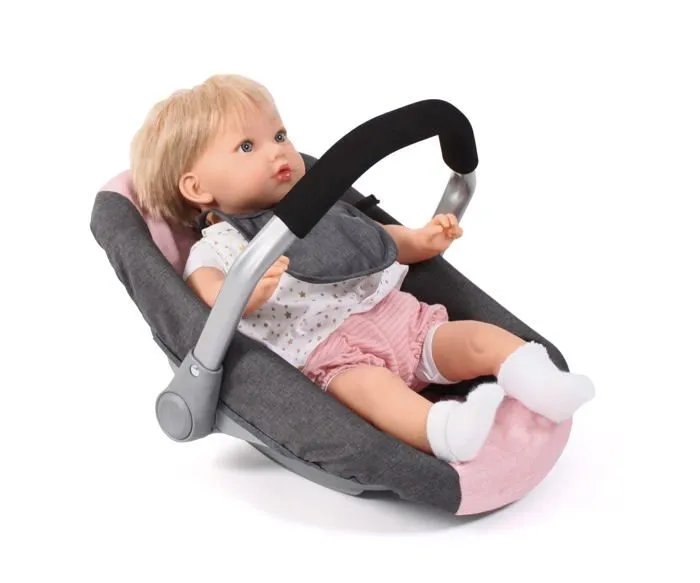 Landau - poussette Bayer chic - 708-81 - 2000 - Siege Auto pour poupees - Gris fonce - Rose-2