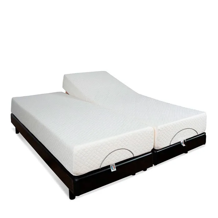 Ensemble Duo BODYSOFT 2x70x190 cm | Sommiers électriques + Matelas Mémoire de forme | Noir-1