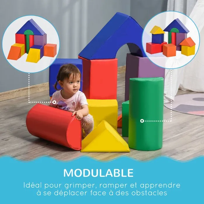 HOMCOM - bloc de construction en mousse - EPE - 25x25x50cm - multicolore-5