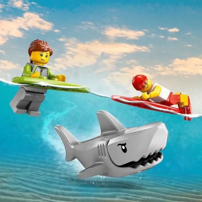 LEGO City 60453 Le véhicule de secours de la plage - Jouet dès 6 ans avec un requin-4