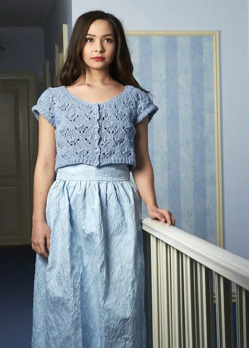 Jeu de mode - couture - stylisme Designette - s-9715NM - kit de Tricot, Blanc Papillon, Pure Soie Grege, XS/S/M, Gris-2