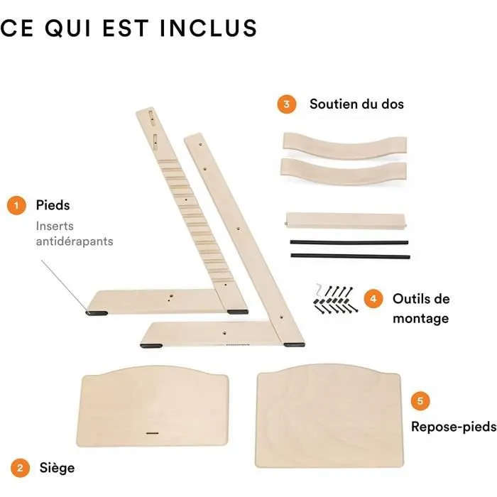 STOKKE Tripp Trapp - Chaise haute évolutive - Réglable de la naissance à l’âge adulte - Confortable et ergonomique - Blanc-2
