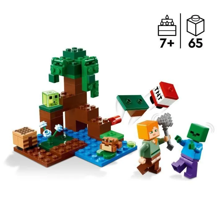 LEGO Minecraft 21240 Aventures dans le Marais, Jouet de Construction, avec Figurine Zombie-1