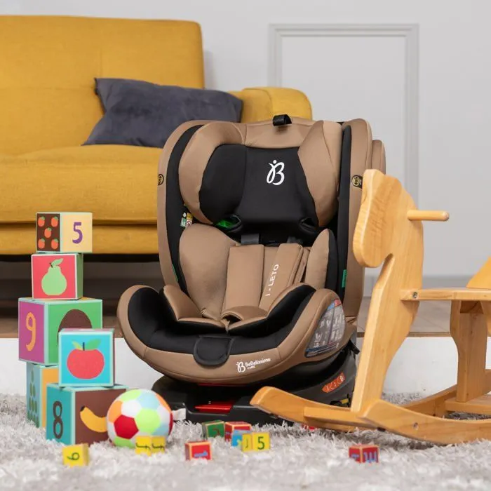 BEBELISSIMO - Siège auto Isofix - pivotant 360 ° - 40-150cm - 0-36kg - i-size - Leto - beige - protections latérales-4