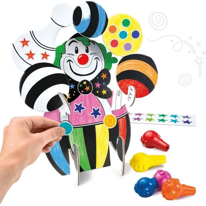MAPED CREATIV - Mes Premières gommettes et coloriage - Clown 3D à personnaliser - Valisette réutilisable-8