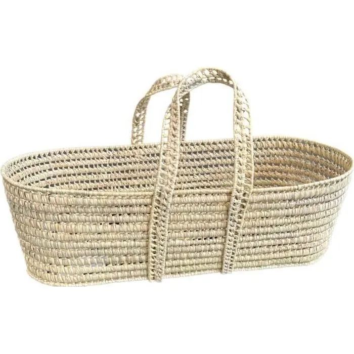 Couffin osier pour bébé Naturel 85x38x28 cm-0