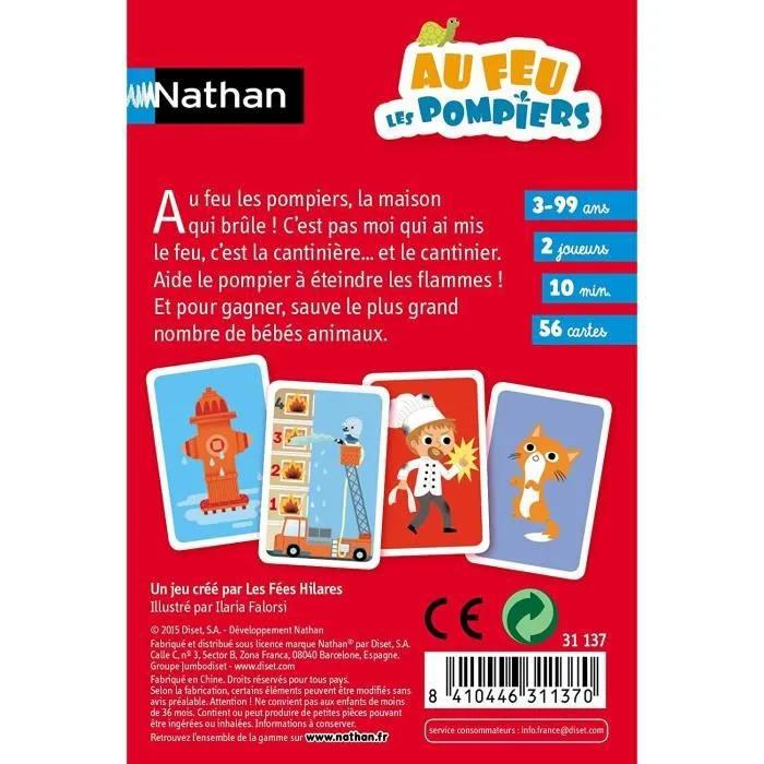 NATHAN - Au feu les Pompiers - Jeu de Cartes-0