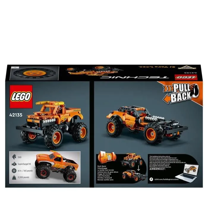 LEGO® 42135 Technic Monter Jam El Toro Loco Voiture Jouet pour Enfants dès 7 Ans 2 en 1 Truck et Véhicule Tout-Terrain-5