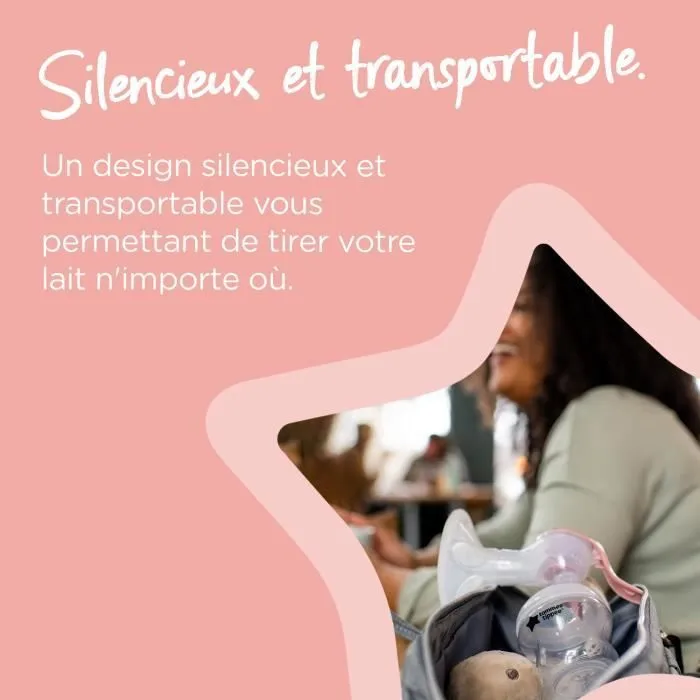 TOMMEE TIPPEE, Tire-lait électrique made for me, rechargeable par USB, silencieux et transportable, biberon inclus-4