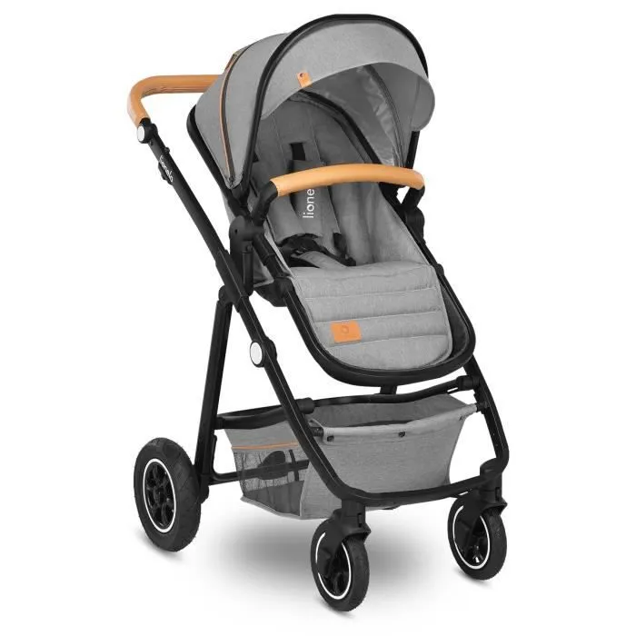 LIONELO Amber - Poussette bébé 2en1 - Jusqu'à 22Kg - Inclu nacelle, sac et accessoires - Gris-2