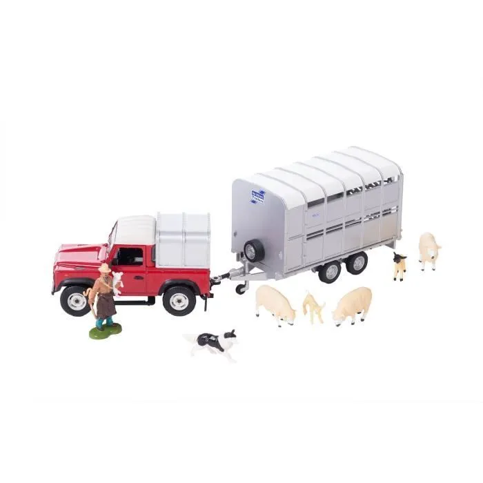 Coffret Elevage de Moutons - BRITAINS - 1/32 - Véhicule avec remorque et 6 animaux-0