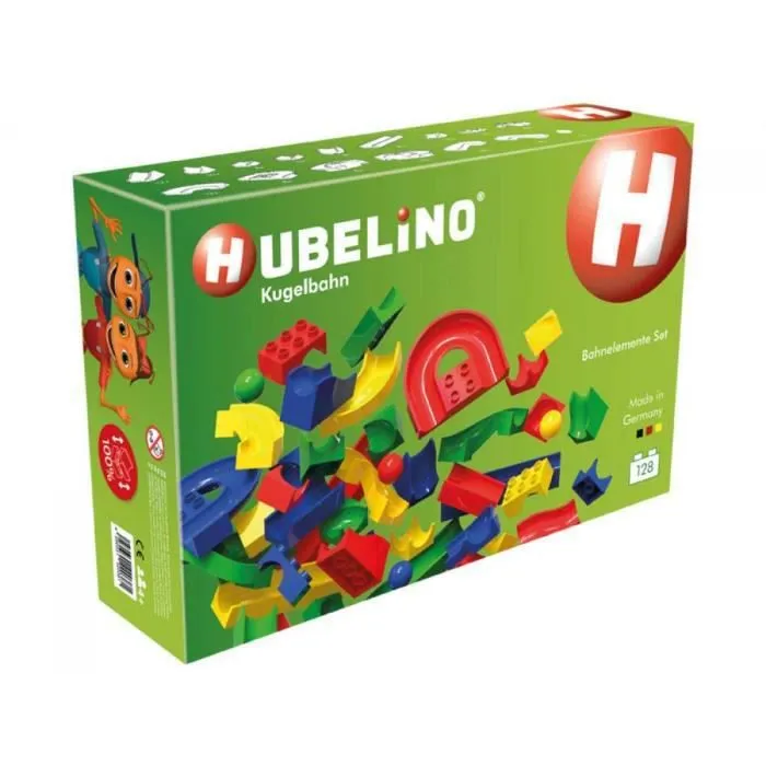 Jouet de construction - HUBELINO - Toboggan - 128 pièces - Multicolore-0