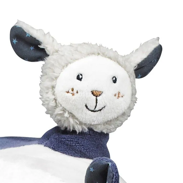 Balle d'activité bébé en velours - Merlin - Bleu - Jouet d'éveil - Diamètre 18cm-1