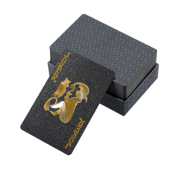 Lot de 3 Jeux de 54 Cartes "Waterproof" 8cm Noir-3