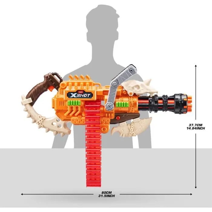 Blaster à Ceinture - ZURU - XSHOT Insanity HorrorFire Dread Hammer - Blaster avec ceinture de 35 fléchettes et portée de 30 mètres-1