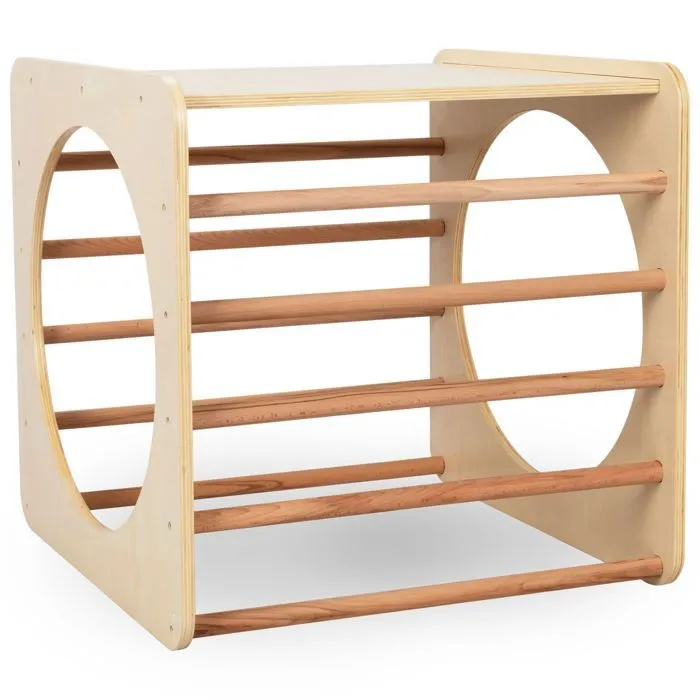 Cube d'escalade en bois - Jouet Montessori - Jouet à Bascule - Utilisation intérieure/extérieure - Max 80 KG-0