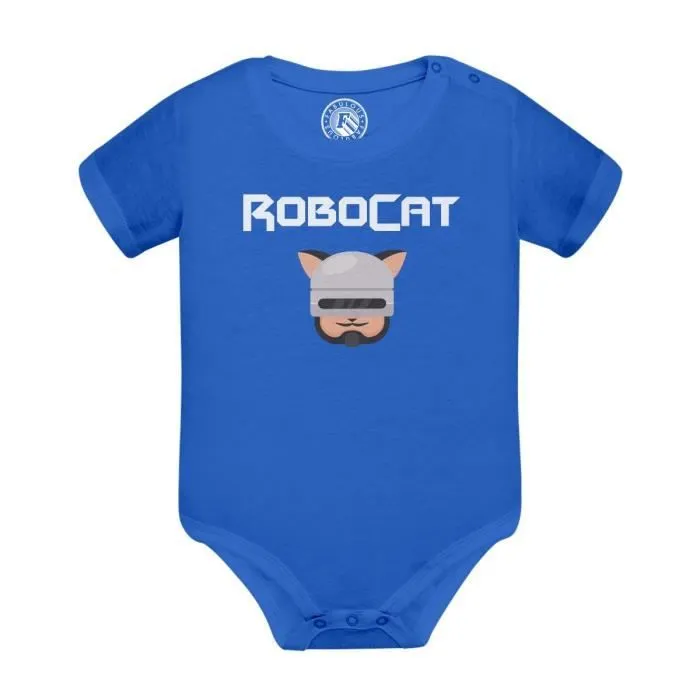 Body Bébé Manche Courte Bleu Robocat Anime Parodie Film Series-0