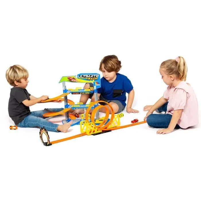 Garage à jouets Moltó - Parking avec 2 Boucles et 3 Étages - 2 Voitures à Friction Incluses-0