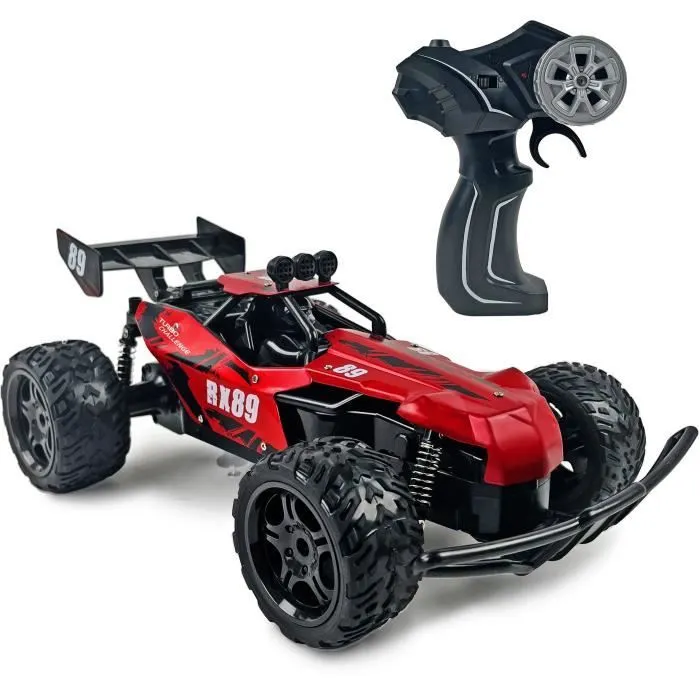 Voiture Télécommandée - TURBO CHALLENGE - RX Car 89 093721 - Rouge - 1/12 - Batterie Rechargeable et Piles incluses - Métal-0