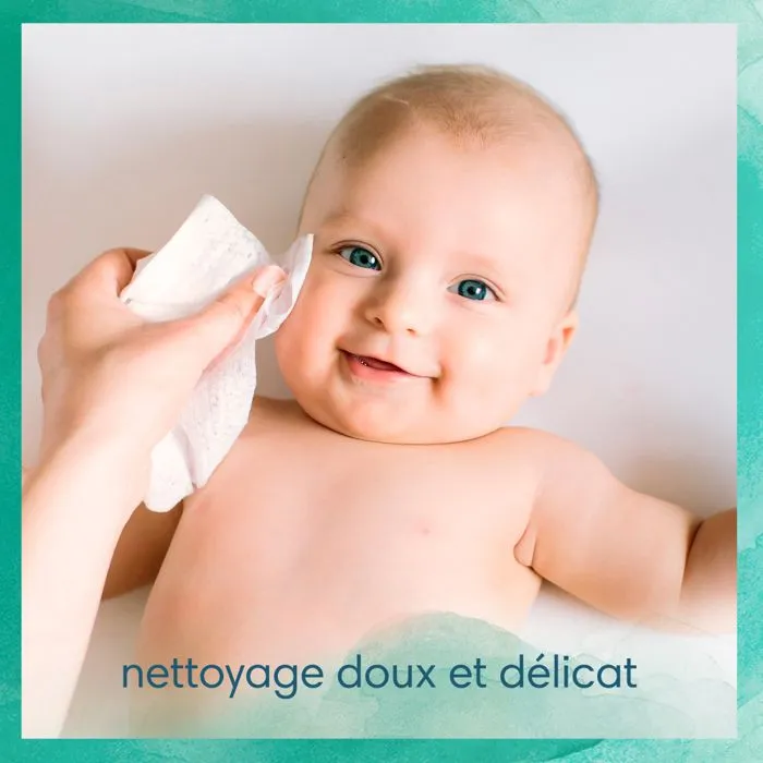 Pampers Lingettes Bébé Aqua Harmonie 720 Lingettes (Lot de 15 x 48)sans parfum ni alcool 99% d'eau et des fibres d'origine végétale-1