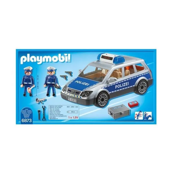 Jouet - PLAYMOBIL - 6873 - Voiture de policiers - Gyrophare - Sirène - Mixte-1