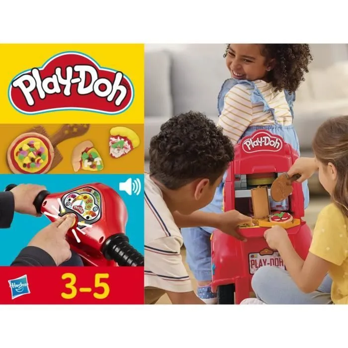 Play-Doh Mon scooter à pizzas, jouets de loisirs créatifs avec pâte à modeler pour enfants-7