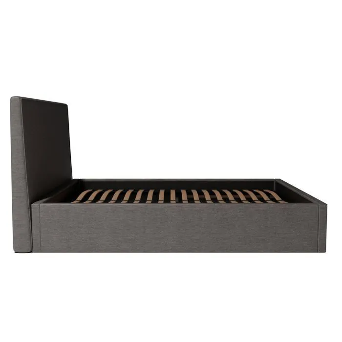 Lit Coffre - Gris - 140x190 / Avec-3
