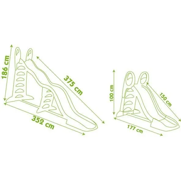Toboggan Super Megagliss 2en1 - SMOBY - Glisse de 3m75 - Vert Blanc Rouge - Enfant - Plastique français-3