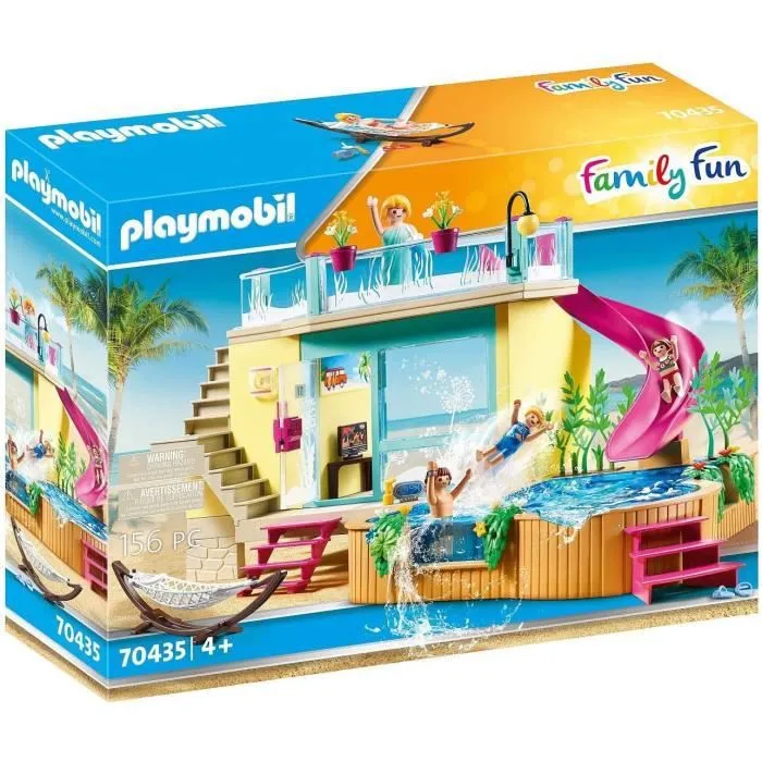 PLAYMOBIL - 70435 - Bungalow avec piscine - Family Fun - PLAYMO Beach Hotel - 156 pièces - Plastique-0