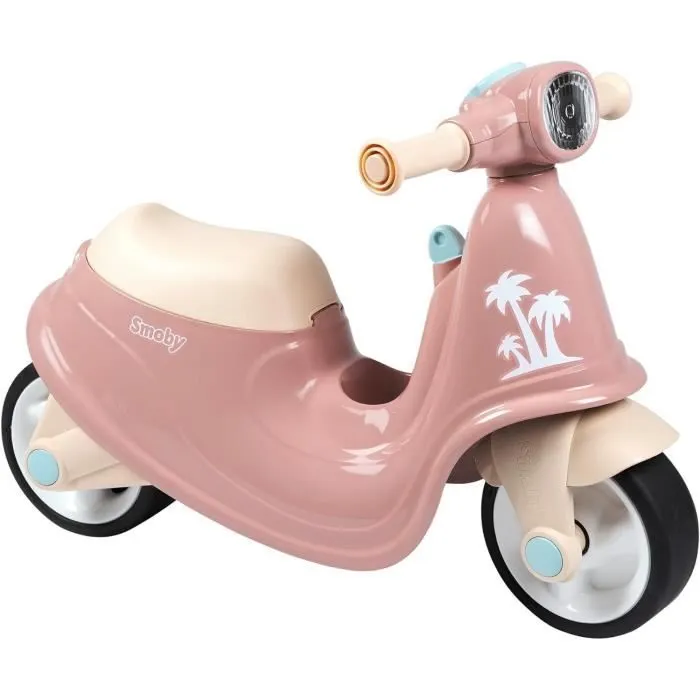 Smoby - Porteur scooter Rose - Coffre à Jouets - Roues silencieuses Dés 2ans-0