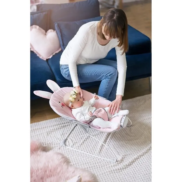 Transat Bébé - MOMI GLOSSY - 8 mélodies - 3 modes de vibration - Arche à jouets - Rose-3