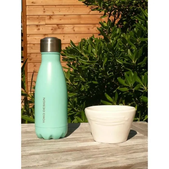 Bouteille isotherme - YOKO DESIGN - 260 ml - Turquoise - Acier inoxydable - Mixte-1