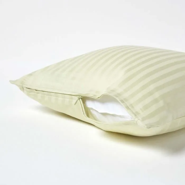 Taie d'oreiller - HOMESCAPES - Vert Sauge - 100% Coton Égyptien - 330 Fils - 40 x 40 cm-2