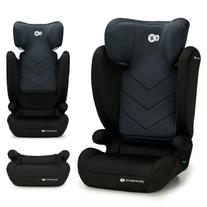 Siège auto I-size 100-150 cm - KINDERKRAFT I-SPARK - Rehasseur pour enfants - Installation rapide - Systèmes de sécurité - Noir-0