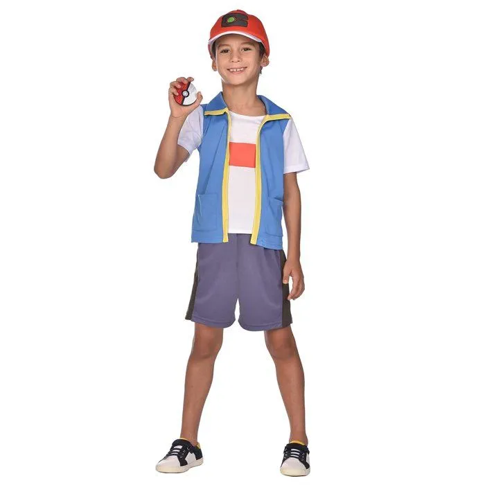 Déguisement Ash Ketchum junior en polyester blanc - AMSCAN - Licence Pokémon-2