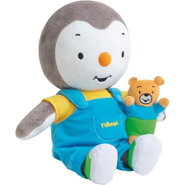 T'CHOUPI - Coffret Fauteuil club + ensemble repas (assiette, bol, verre) + Peluche avec ourson 30 cm-3