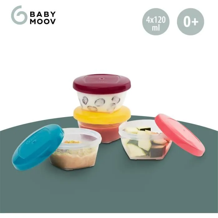 BABYMOOV Babybols Kit S - 4 x 120 ml - Pots de conservation hermétiques-2