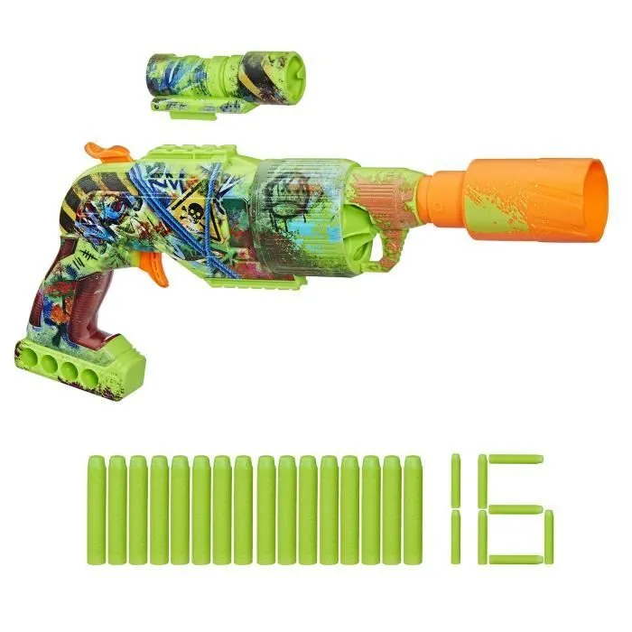 Nerf Zombie Driller, Blaster à fléchettes, cylindre rotatif, Dès 8 ans-5