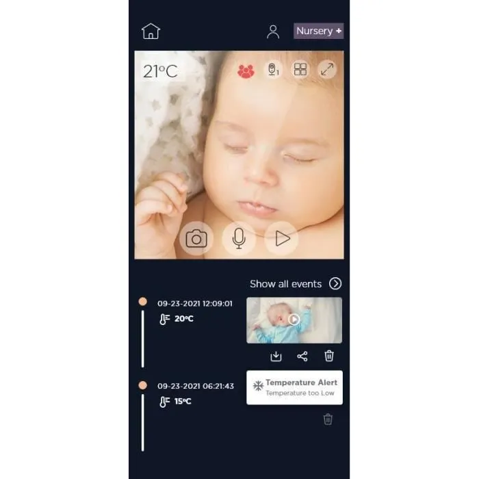 Ecoute bébé VM855 CONNECT WIFI SUR TEL + ECRAN 5" - Cam motorisé à distance - Batterie et secteur -Temperature- T-Walkie -MOTOROLA-5
