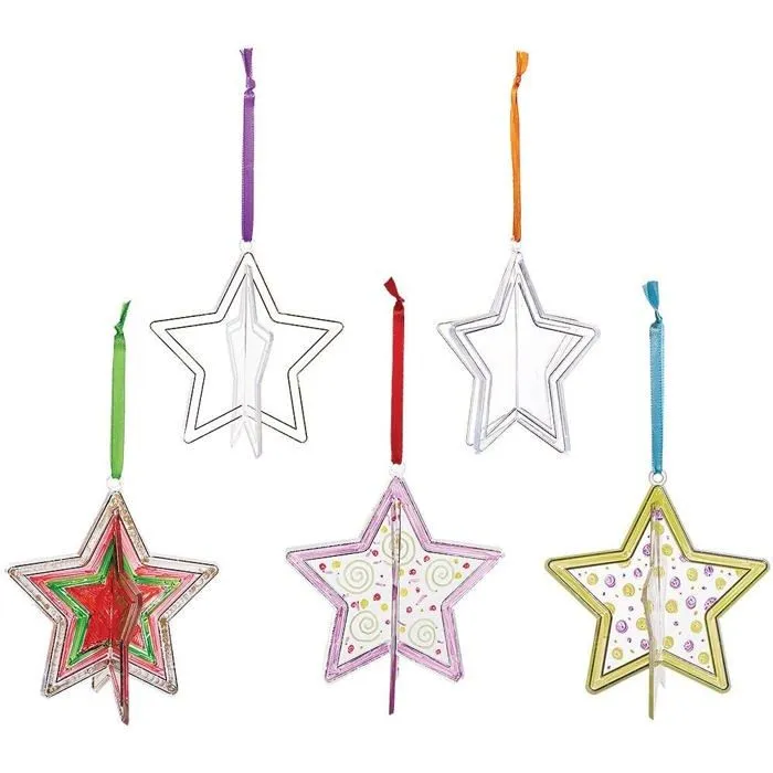 Jeu de peinture Baker ross - FX268 - Attrapes Soleil en forme d'Etoile - Lot de 5, Loisirs Creatifs Enfants ()-0