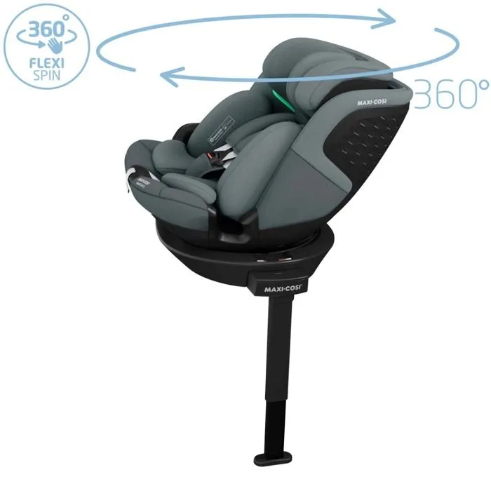 MAXI-COSI siège auto évolutif pivotant Emerald 360S, De la naissance à 12 ans (150cm), Tonal Graphite-1