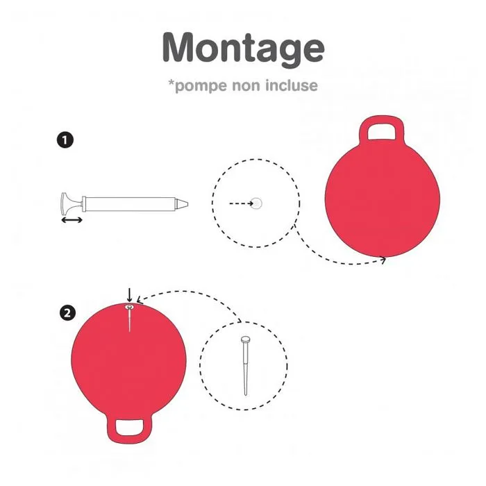 Ballon sauteur XXL LUDI Rouge - Pour enfants dès 5 ans - Résistant et polyvalent-1
