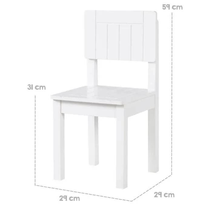 Chaise Enfant en Bois - ROBA - Hauteur d'Assise 31 cm - Avec des Fraisages de Qualité - Blanc Laqué-2