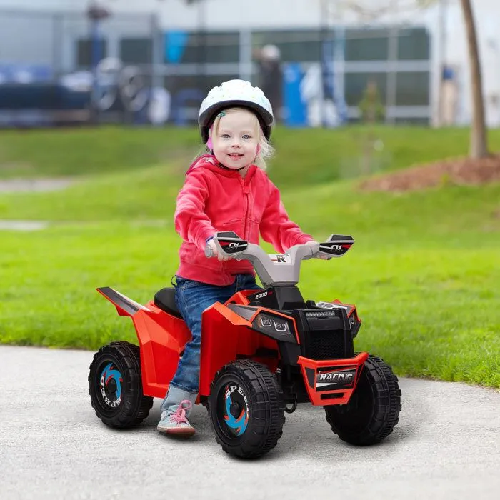 Quad électrique HOMCOM pour enfants véhicule à batterie 6V avec marche avant et arrière 70L x 41,5l x 48,5H cm Rouge-1