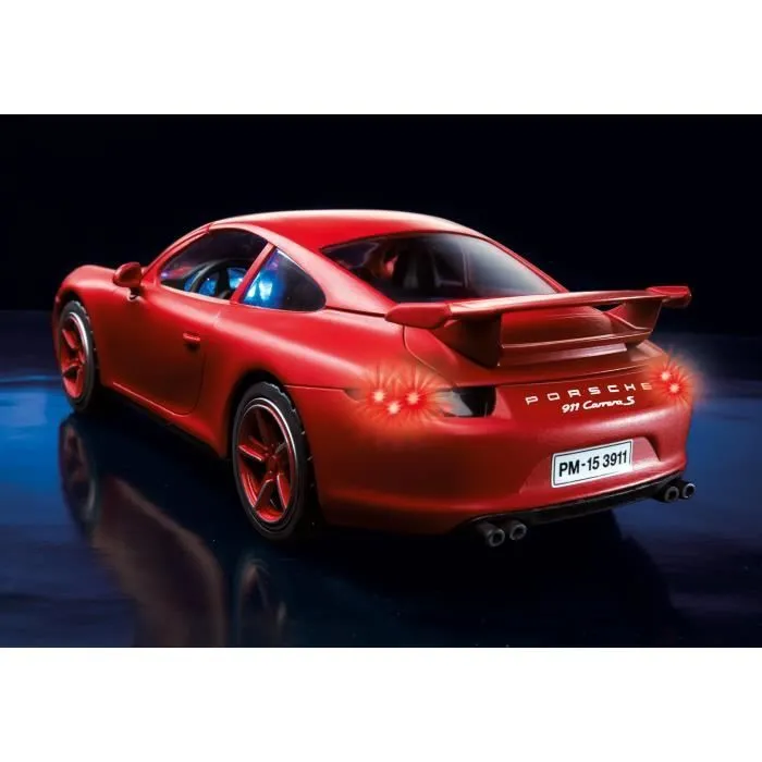 PLAYMOBIL - Atelier avec Voiture Porsche 911 Carrera S - Rouge et Noir - 5 pièces - City Life-3