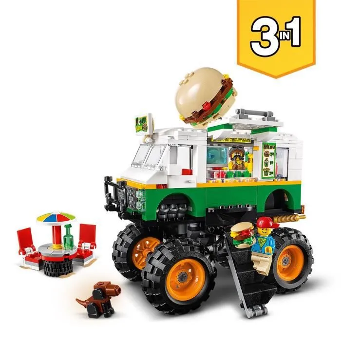 LEGO® Creator 31104 Le Monster Truck à hamburgers, Jouet de Construction pour Enfants, Tracteur, Cadeau Fille et Garçon-2