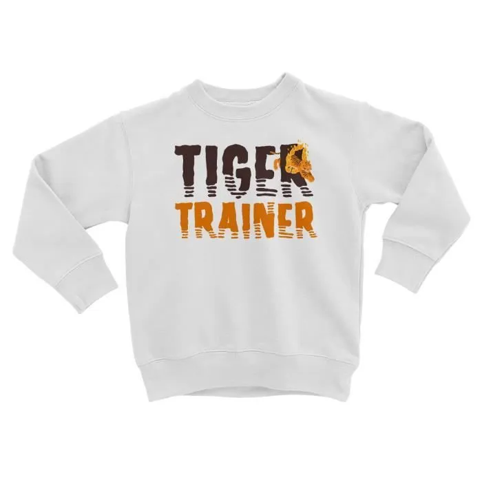 Sweatshirt Enfant Tiger Trainer Dompteur de Tigre Illustration Original-0