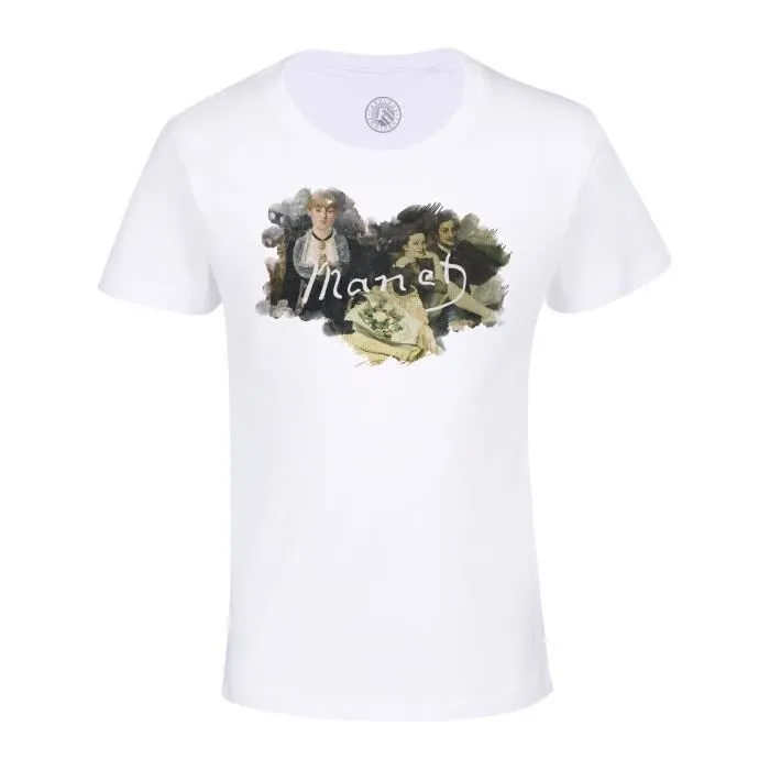 T-shirt Enfant Blanc Manet Signature Peintre Célèbre Peintre Artiste Realisme Impressionisme-0